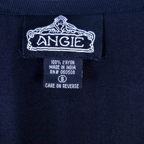 ANGIE Boho Embroidered Tassel Ruffles Dress Black - Picture 3 of 8